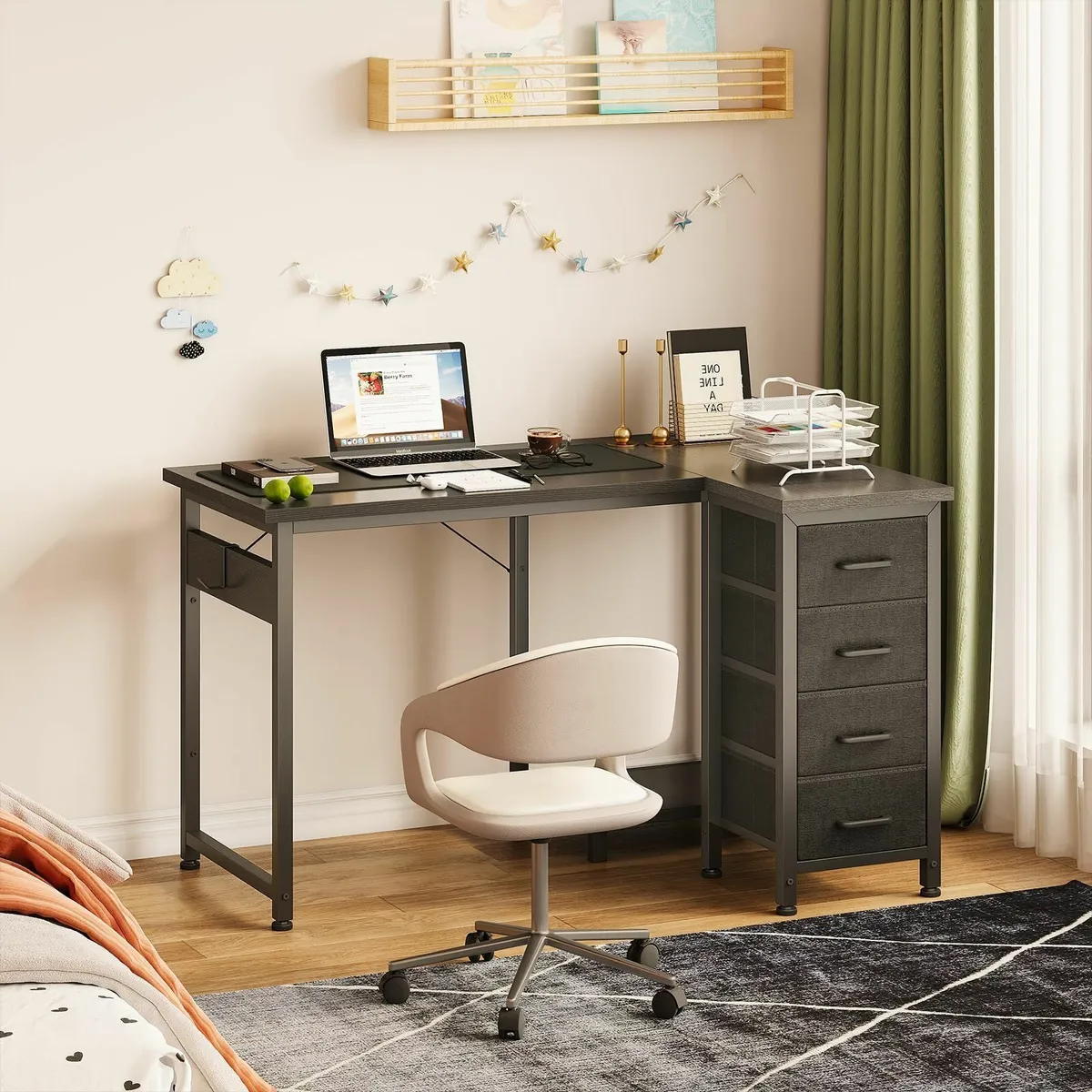 Computer Desk with Drawers 100x70 cm Corner for - Image 2