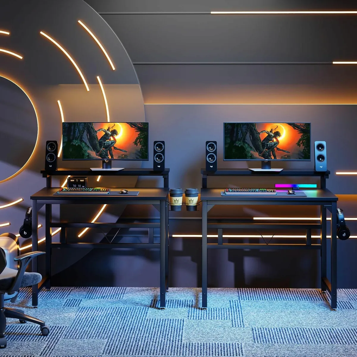 Gaming Desk 80CM Industrial Writing with Height - Image 4