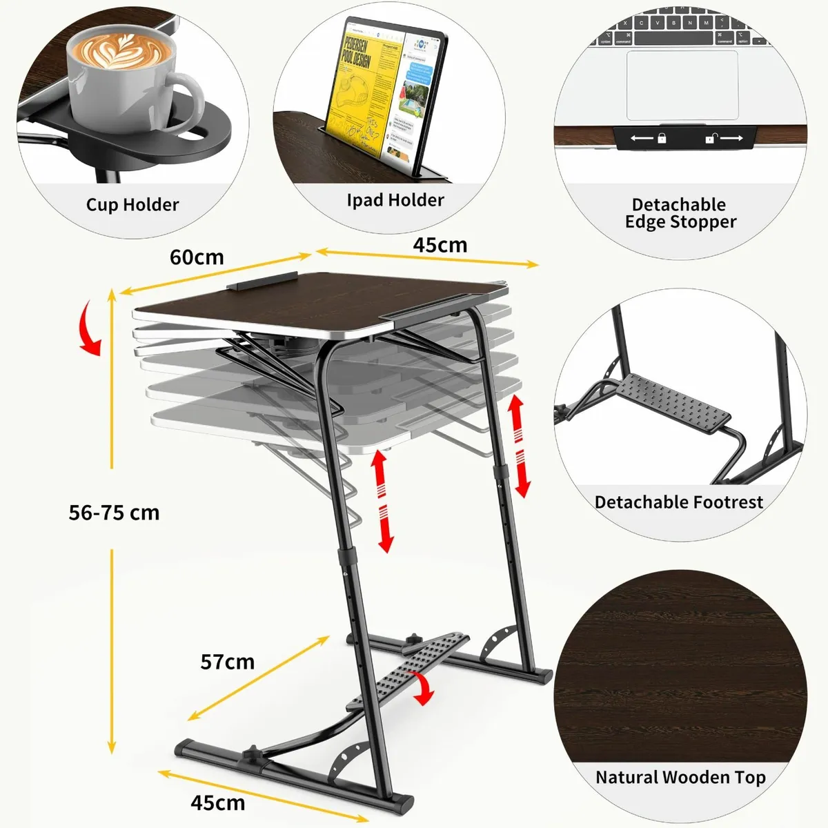 Folding Laptop Table for Sofa - Sturdy Portable - Image 2