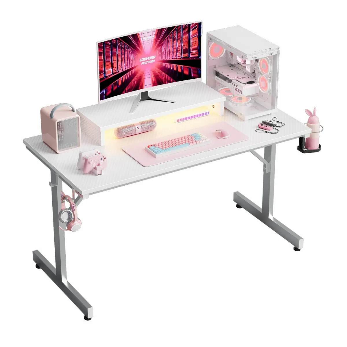 Small Gaming Desk with Monitor Stand 106.6 CM LED - Image 1