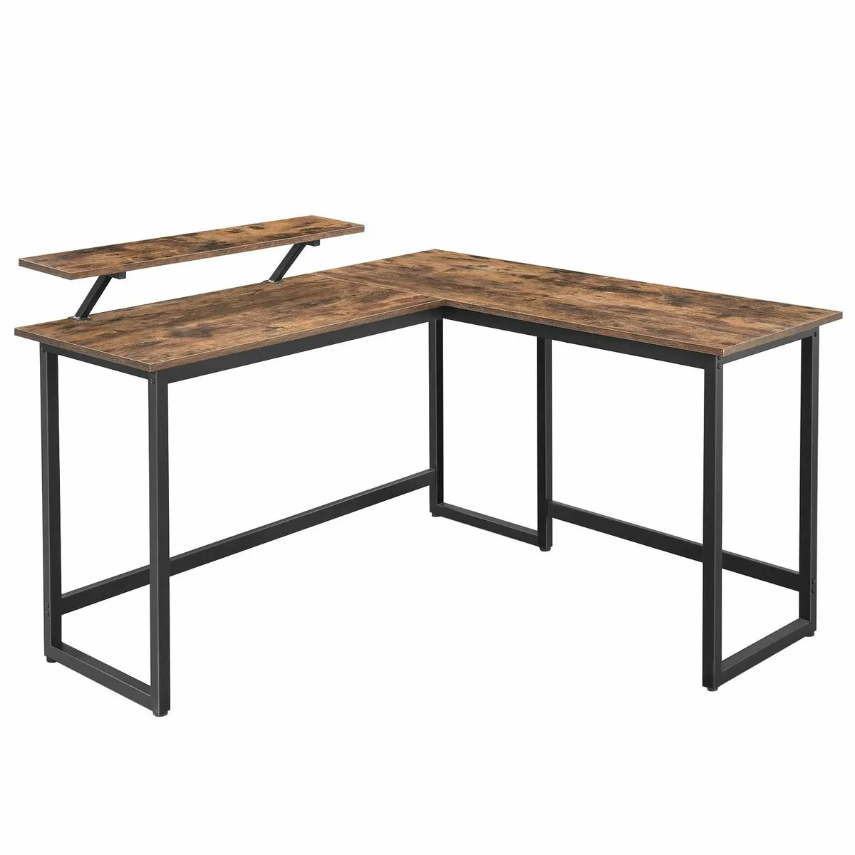 L-Shaped Desk with Screen Stand for Studying - Image 1