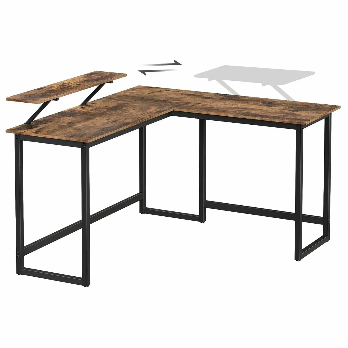 L-Shaped Desk with Screen Stand for Studying - Image 4