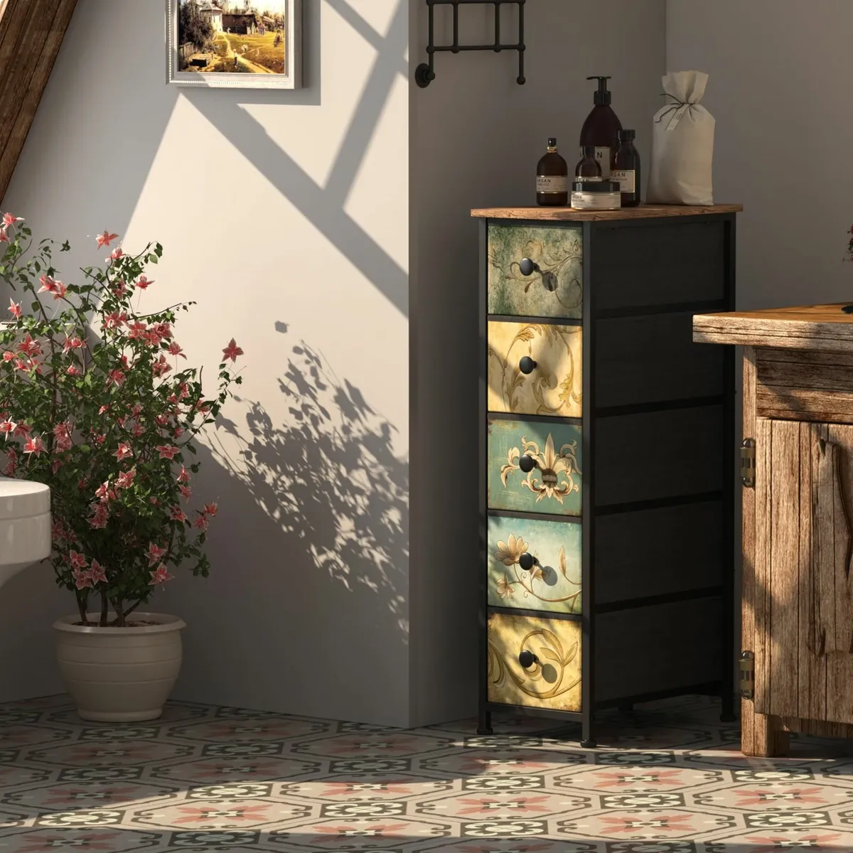 Chest of Drawers with 5 Drawer Narrow Dressers - Image 3