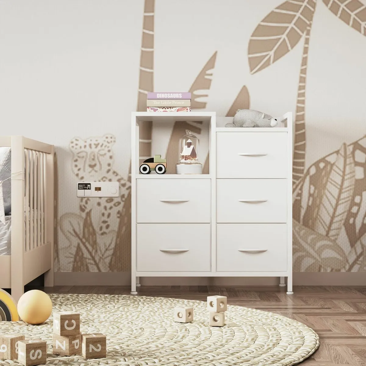 Chest of Drawers Bedroom Storage with 5 Fabric - Image 2