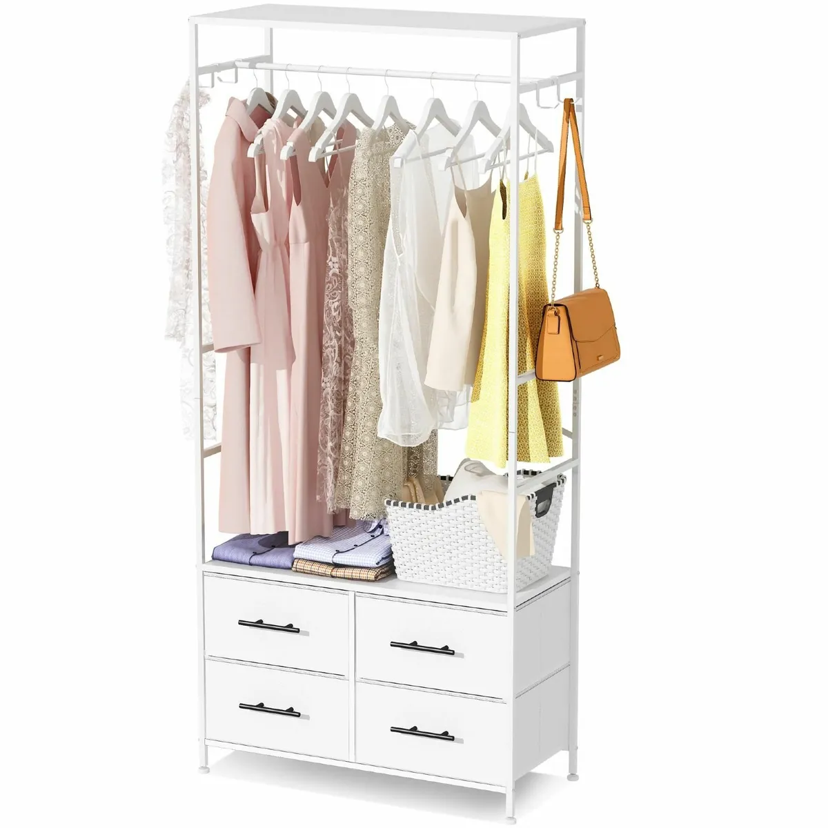 Open Wardrobe Clothes Rail with Drawers for - Image 1
