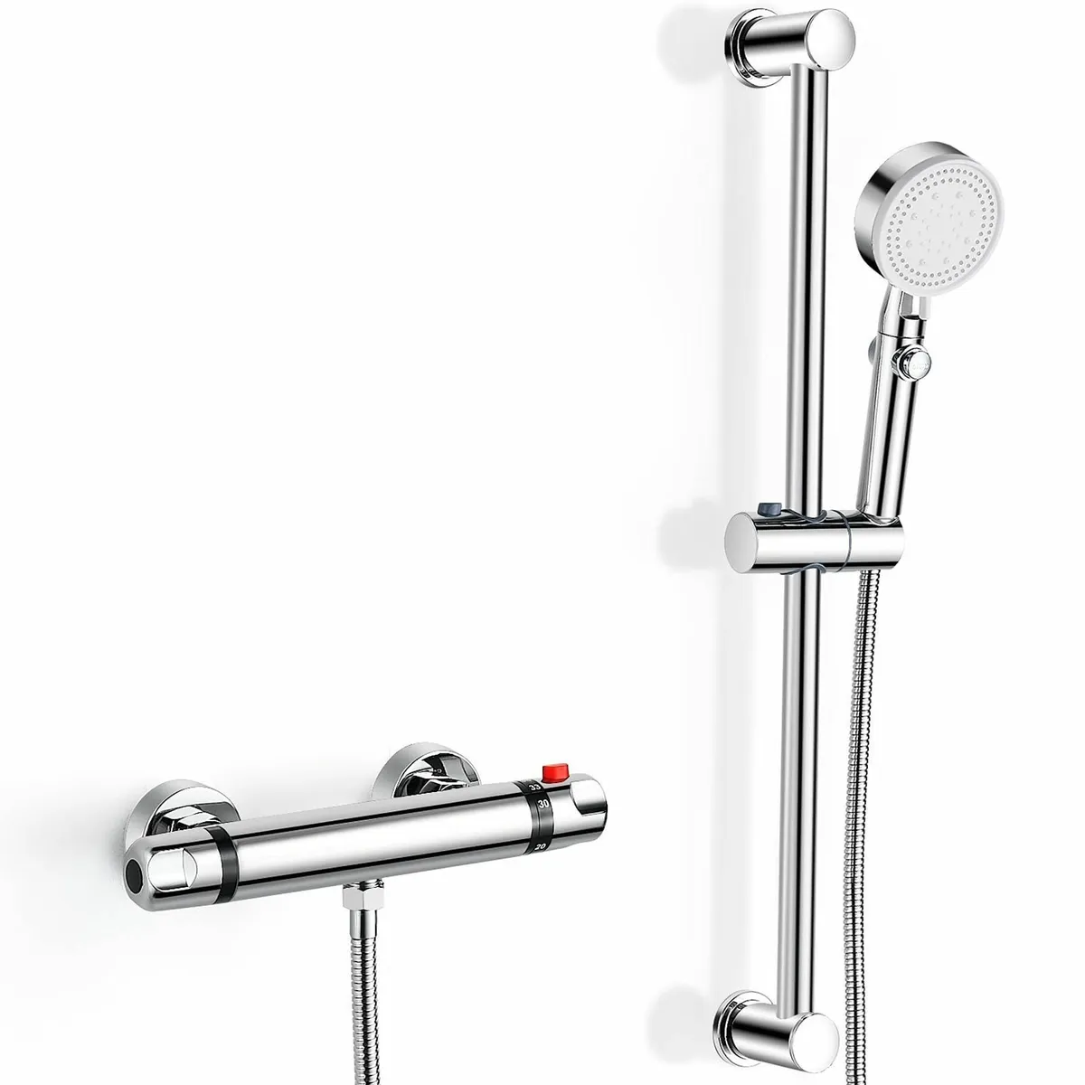 Thermostatic Shower Mixer Kit Wall Mounted Valve - Image 1