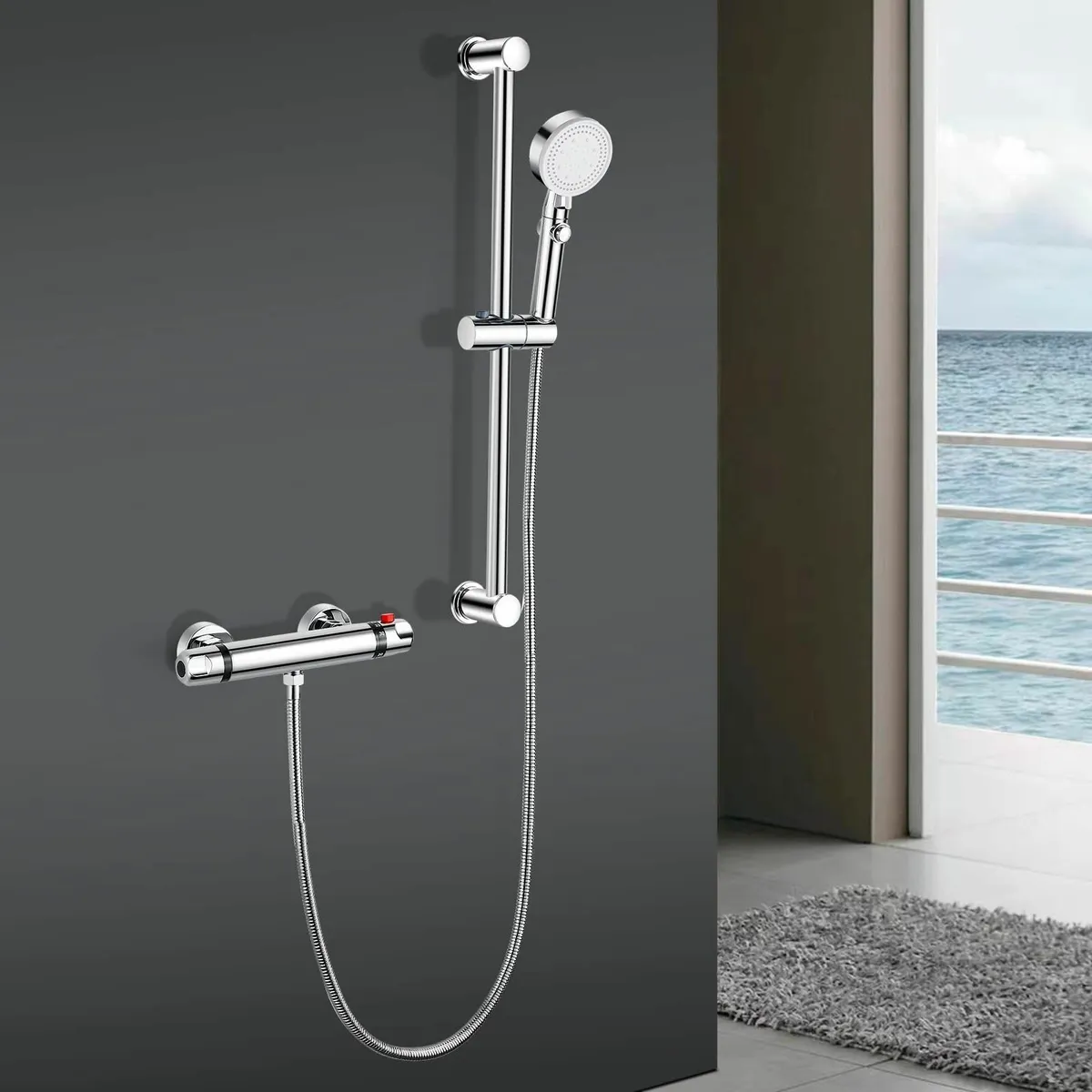 Thermostatic Shower Mixer Kit Wall Mounted Valve - Image 2