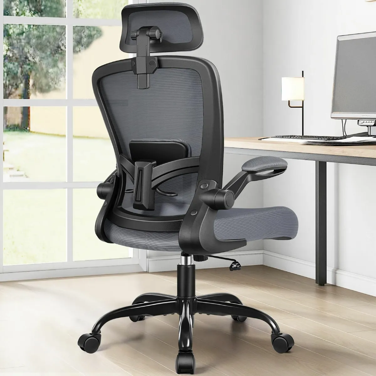 Ergonomic Office Chair Headrest Desk with - Image 1