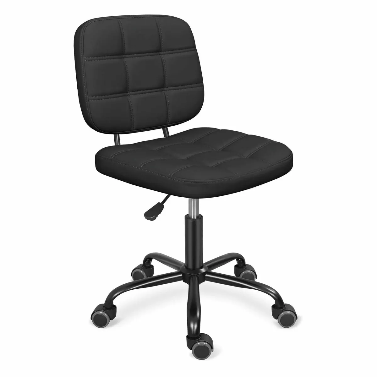 Armless Home Office Desk Chair with Wheels Modern - Image 4