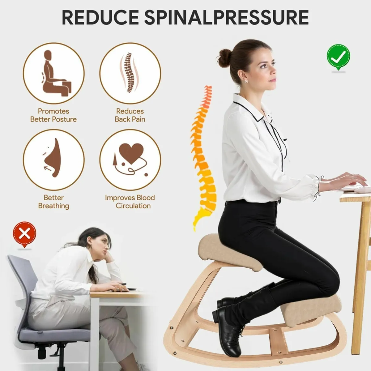 Ergonomic Kneeling Chair Posture Stool for Home - Image 4