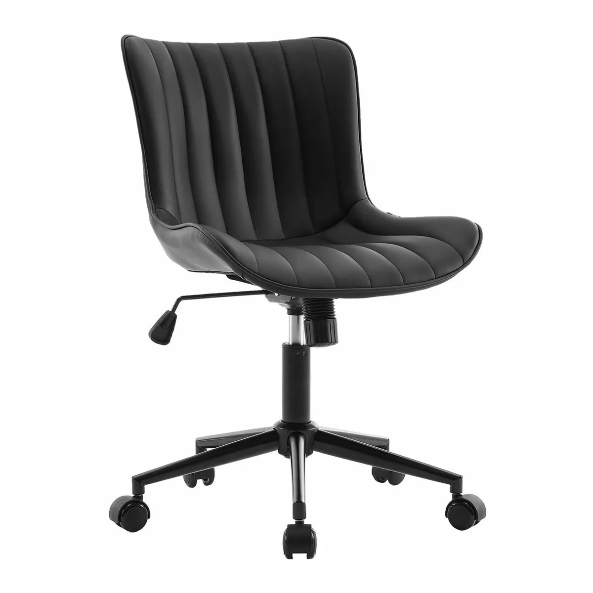 Home Office Chair Swivel Armless Desk Faux - Image 3