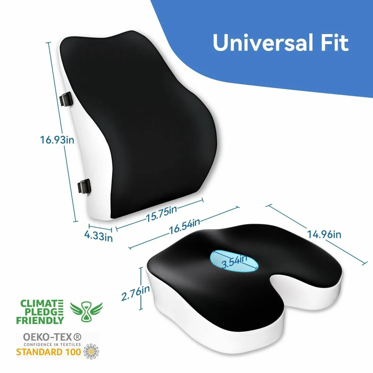 Memory Foam Seat Cushion Lumbar Support Pillow - Image 2