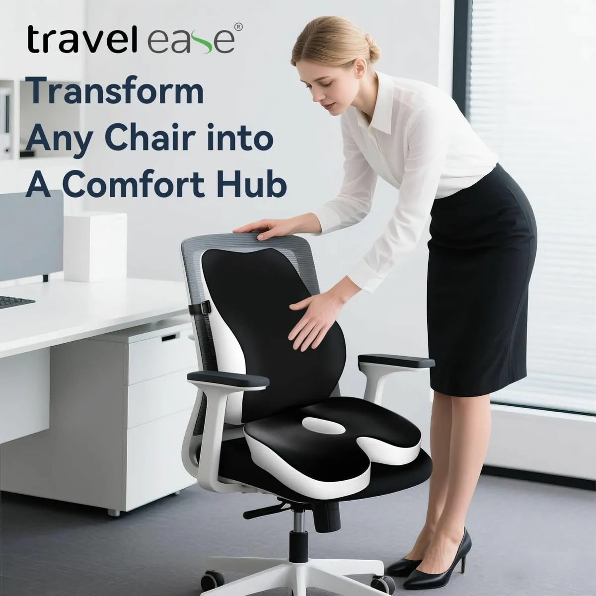 Memory Foam Seat Cushion Lumbar Support Pillow - Image 3