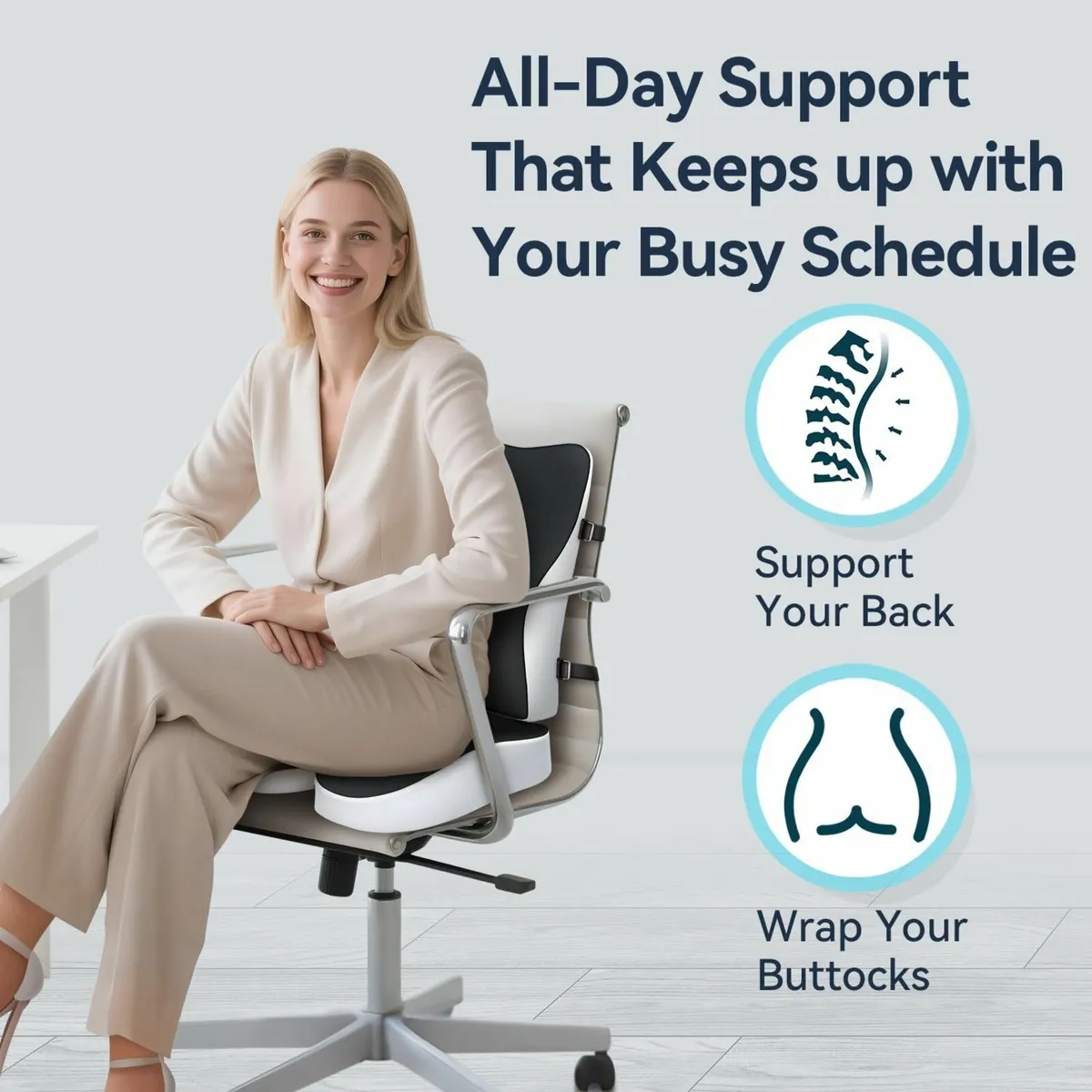 Memory Foam Seat Cushion Lumbar Support Pillow - Image 4