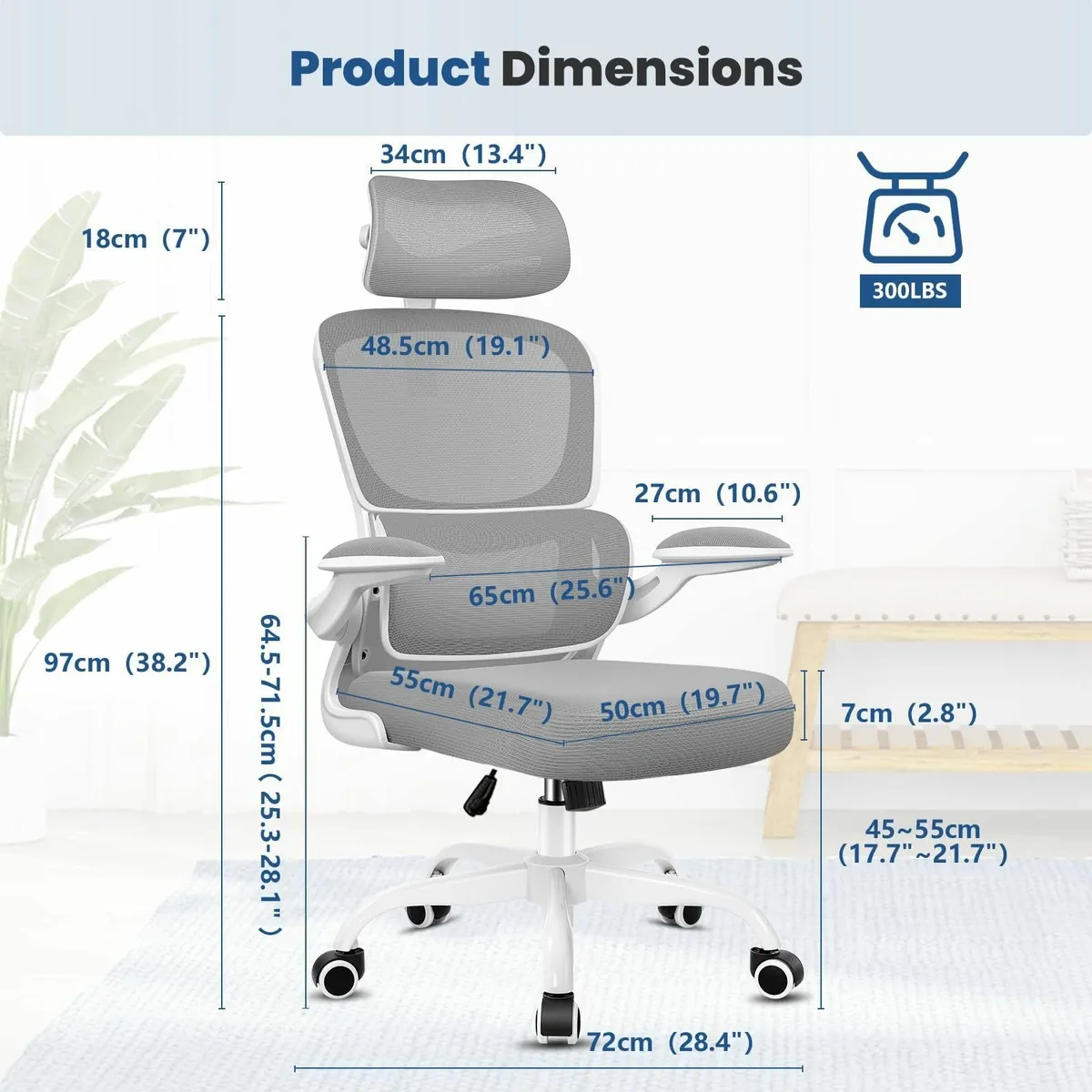 Ergonomic Office Chair Mesh Desk with Lumbar - Image 2