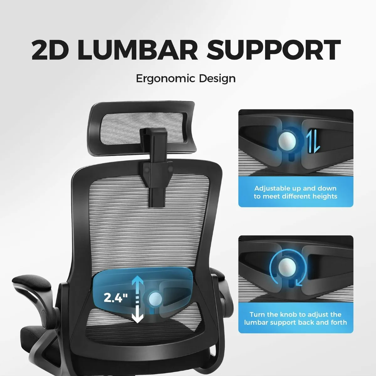 Ergonomic Office Chair Breathable Mesh Desk with - Image 4