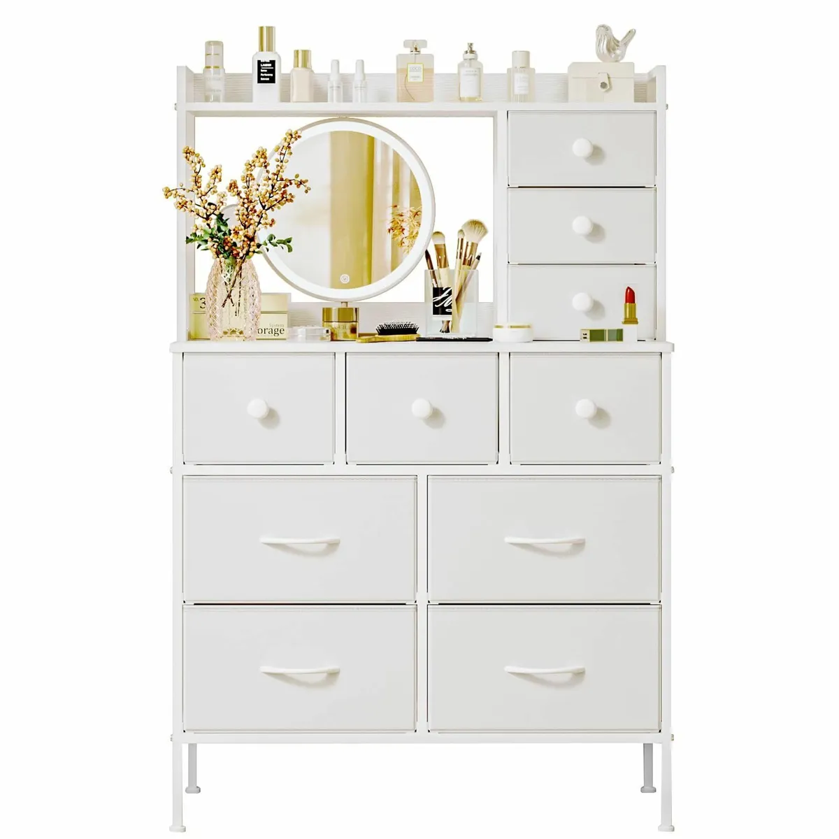 White Chest of Drawers Bedroom 10 Cabinet Large - Image 3