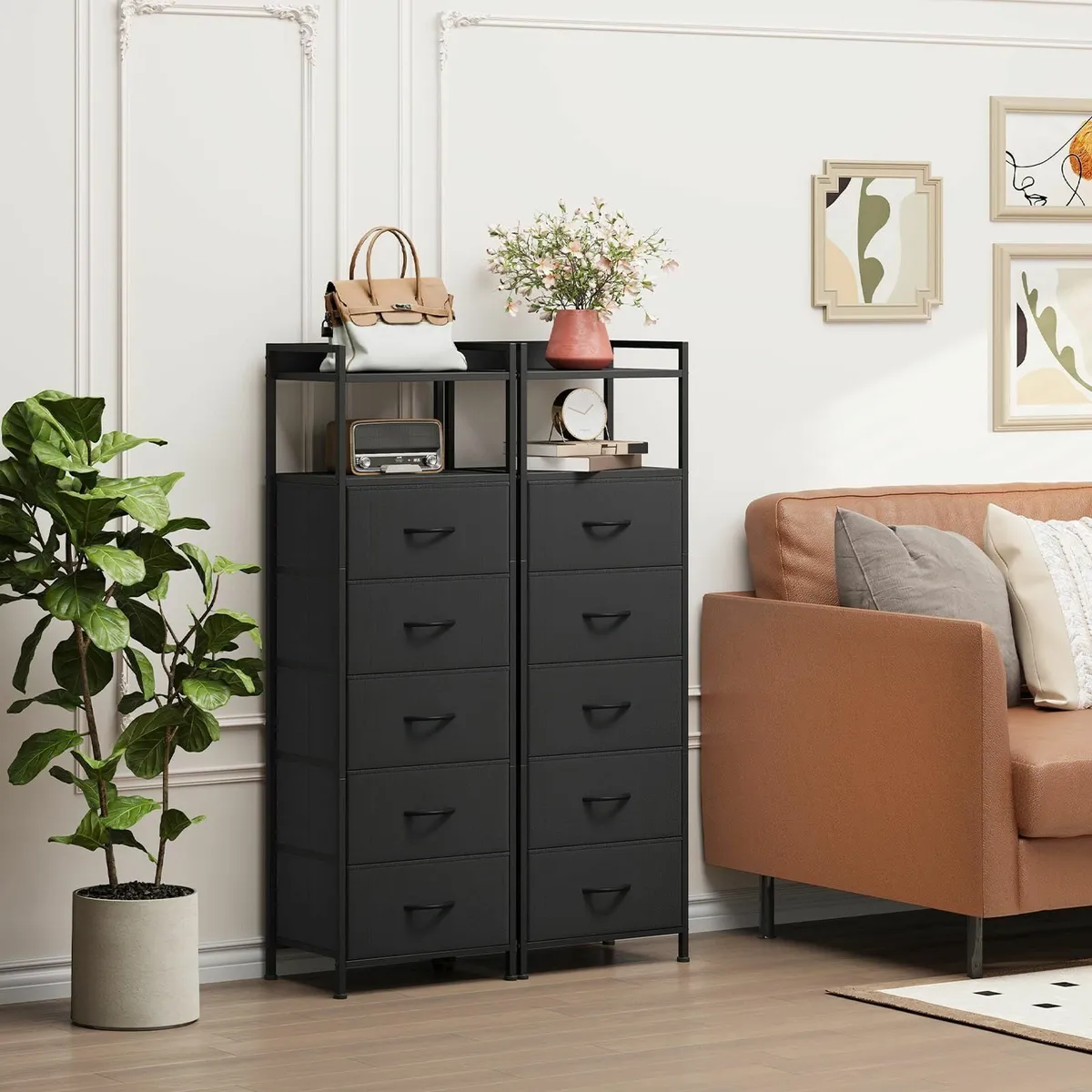 Tall Chest of Drawers for Bedroom with 5 Storage - Image 4
