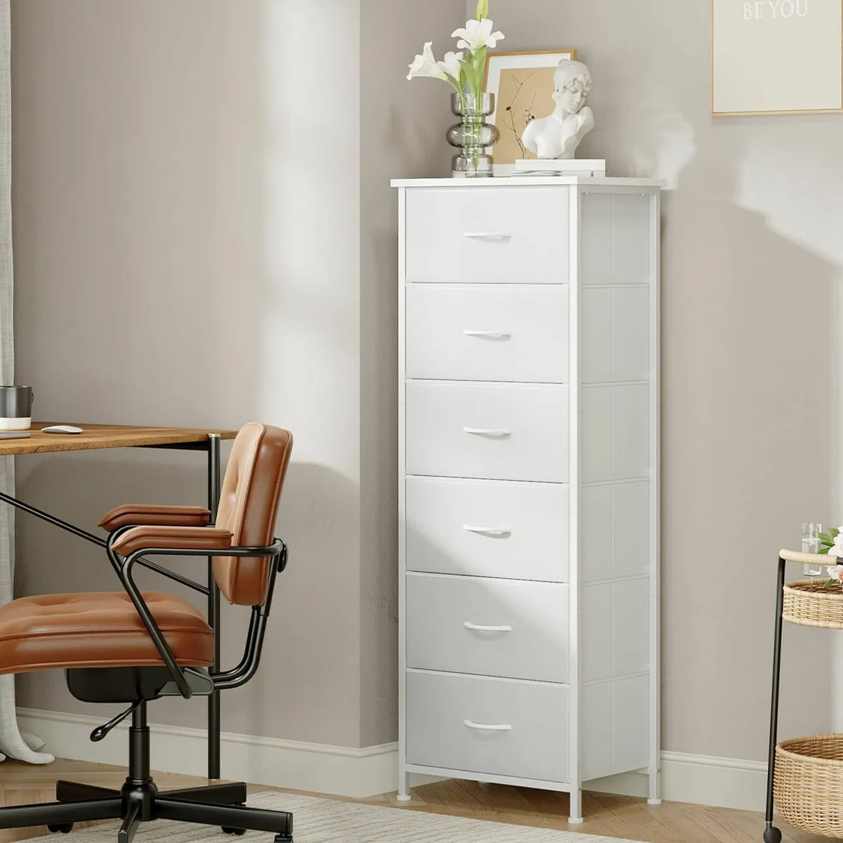 Tall Chest of Drawers for Bedroom with 6 Fabric - Image 4