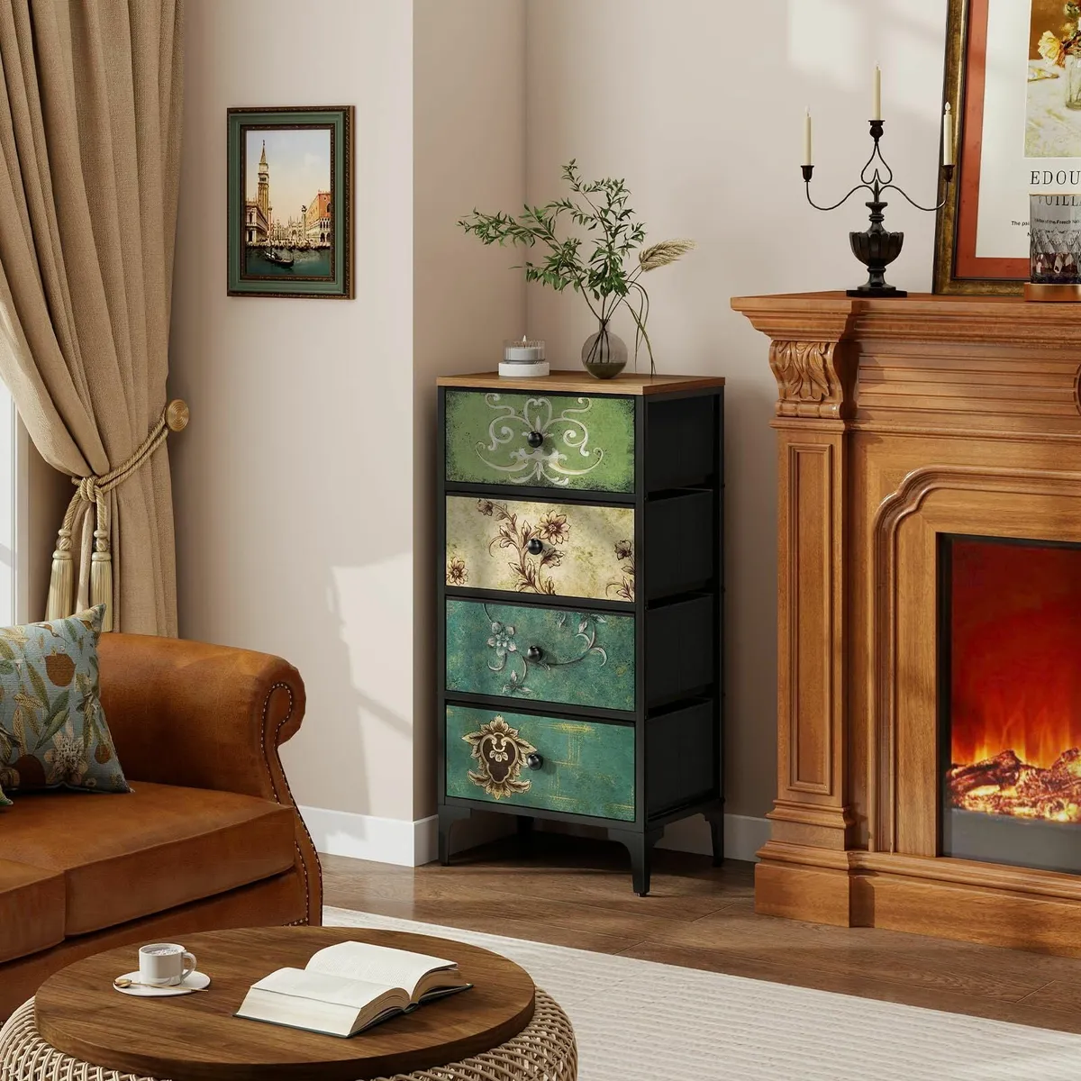 Chest of Drawers Slim Bedroom Furniture with 4 - Image 2