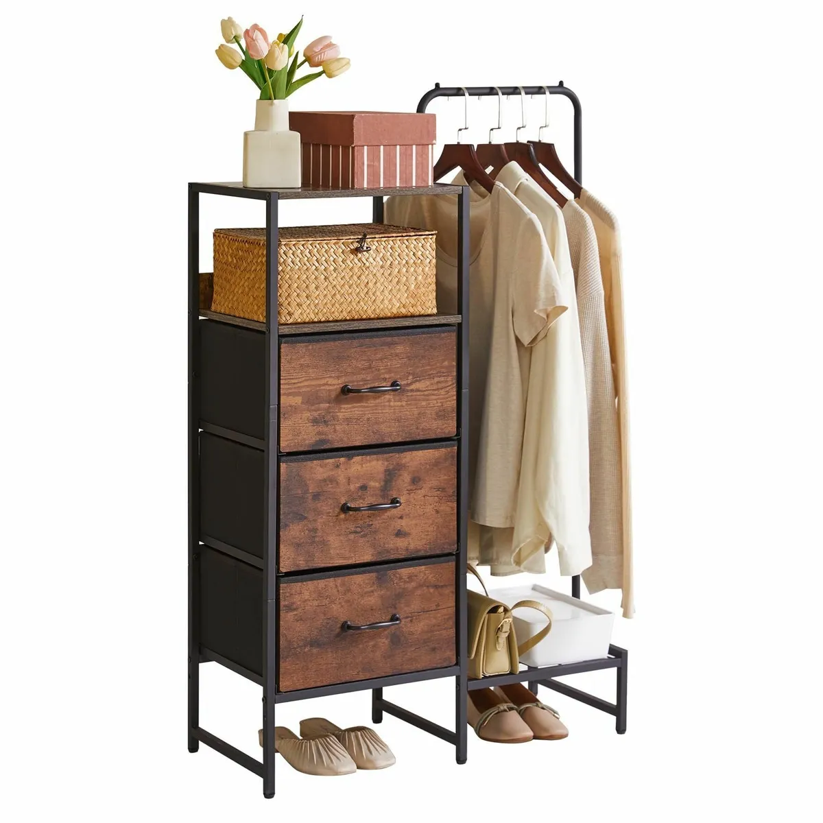 Chest of Drawers Bedroom with 3 Fabric Dresser - Image 1