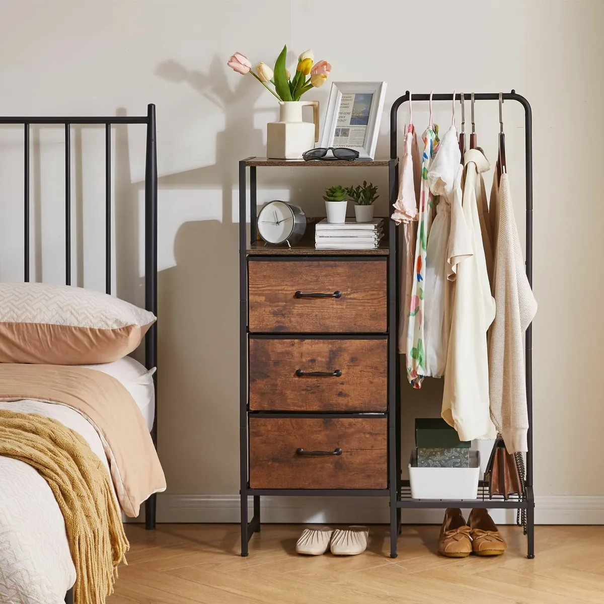 Chest of Drawers Bedroom with 3 Fabric Dresser - Image 2