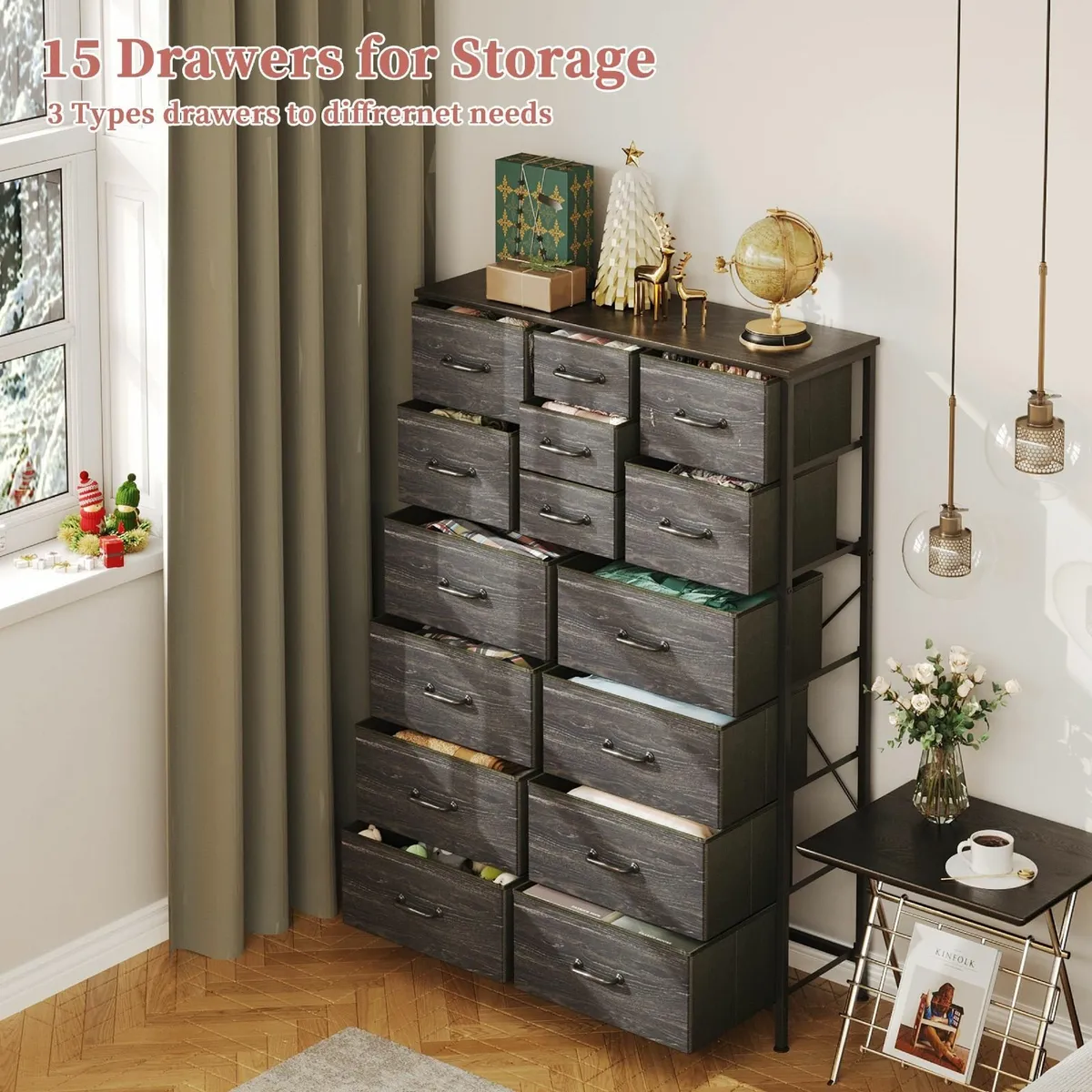 Chest of Drawers Dresser for Bedroom with 15 - Image 3