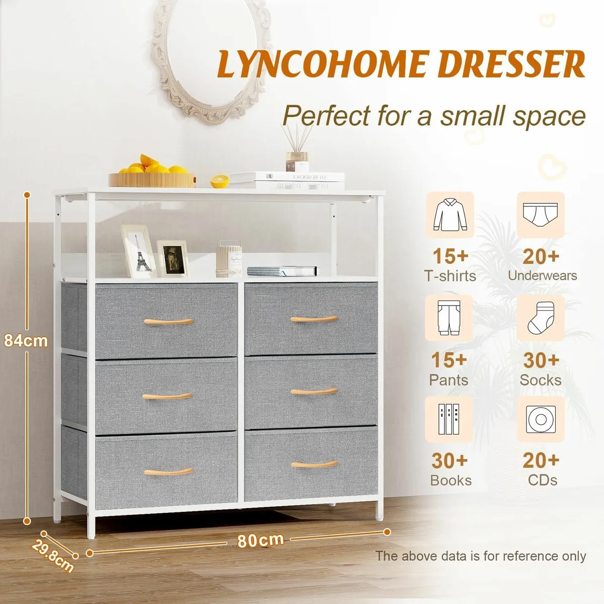 Chest of Drawers Bedroom furniture with 6 Storage - Image 3