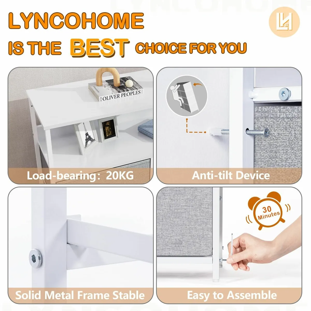 Chest of Drawers Bedroom furniture with 6 Storage - Image 4