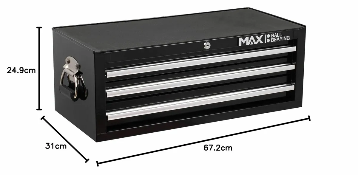 PTC109 Add on Chest Professional 3 Drawer Black - Image 3