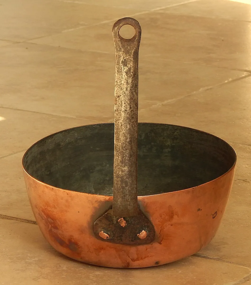 Large Vintage Copper & Forged Iron Ladle Pot - Image 3
