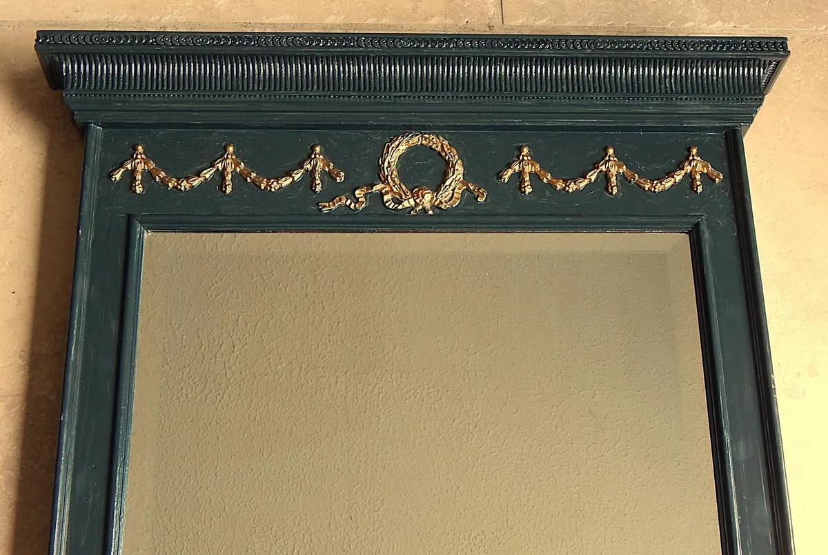 Large Bevelled Wall Mirror in Ornate Wood Frame - Image 3