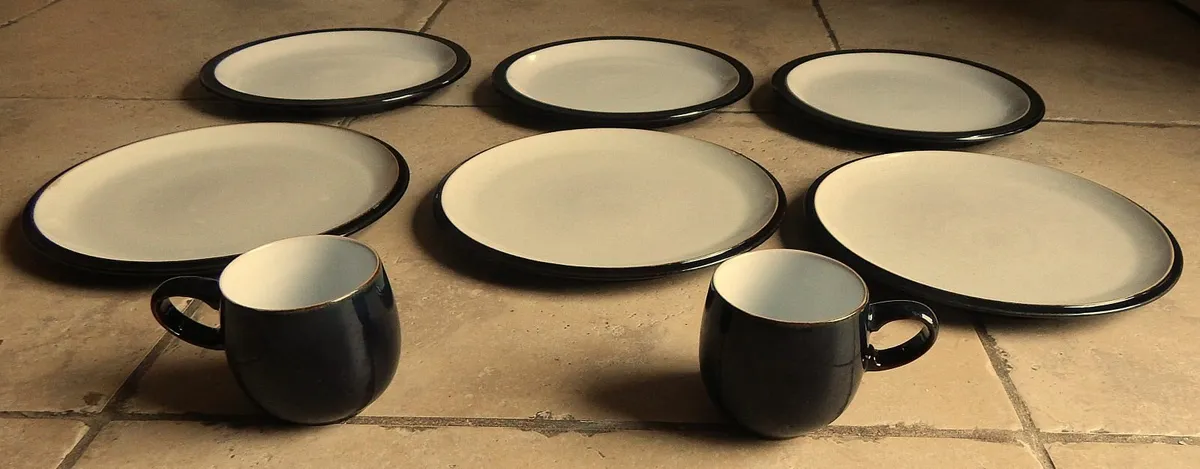 Selection of 8 Pieces Denby Dinnerware in Black - Image 1