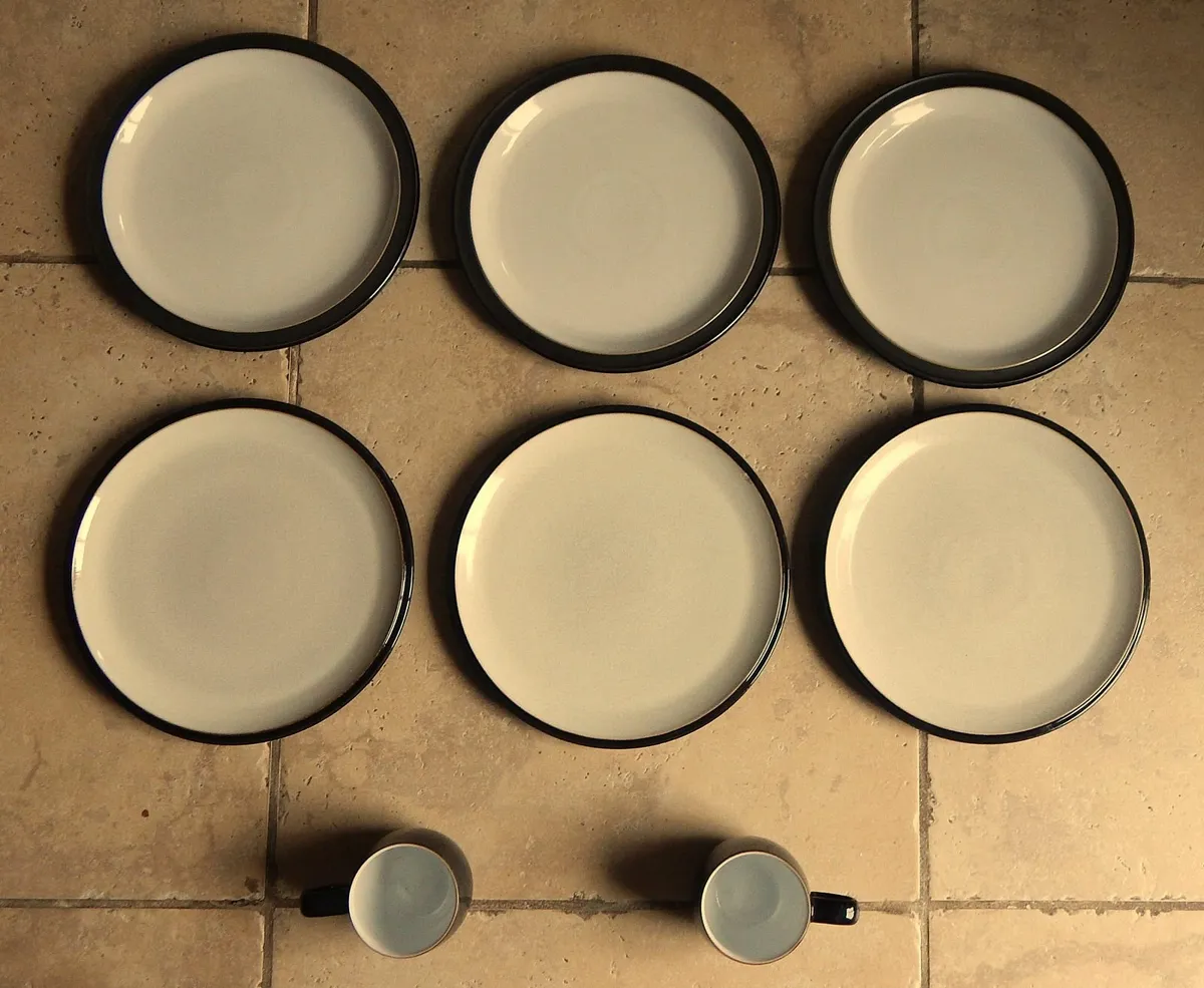 Selection of 8 Pieces Denby Dinnerware in Black - Image 2
