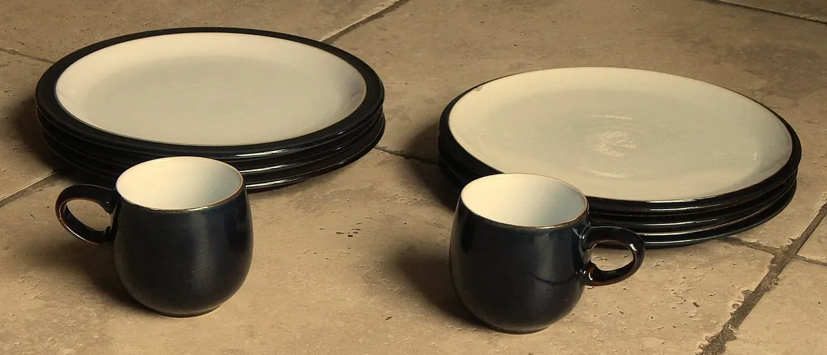 Selection of 8 Pieces Denby Dinnerware in Black - Image 3