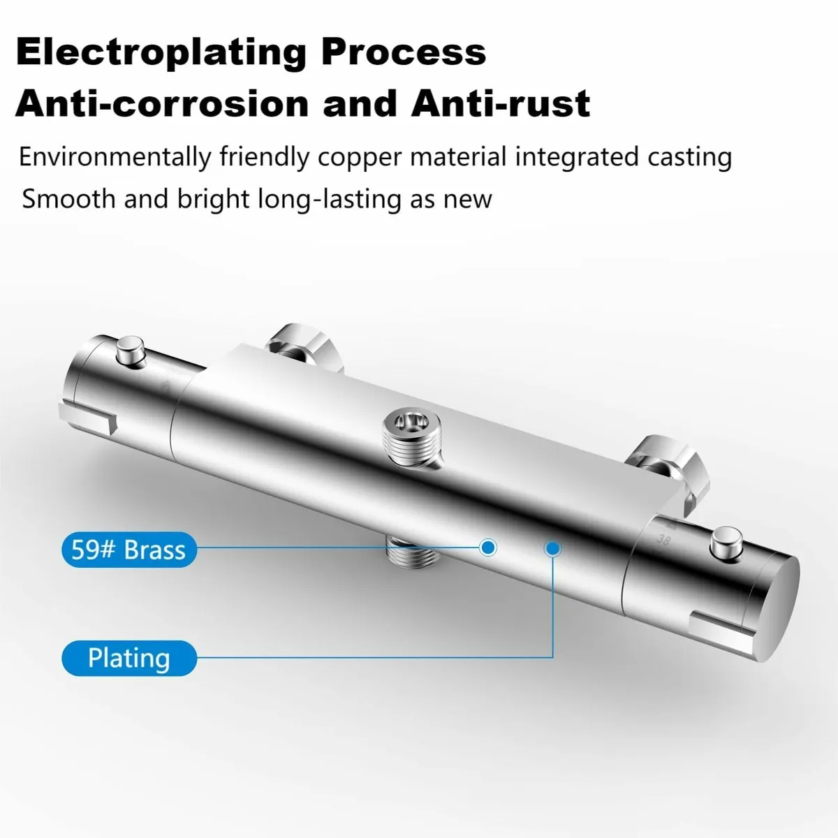 Shower Mixer Set Adjustable Height Column with - Image 2