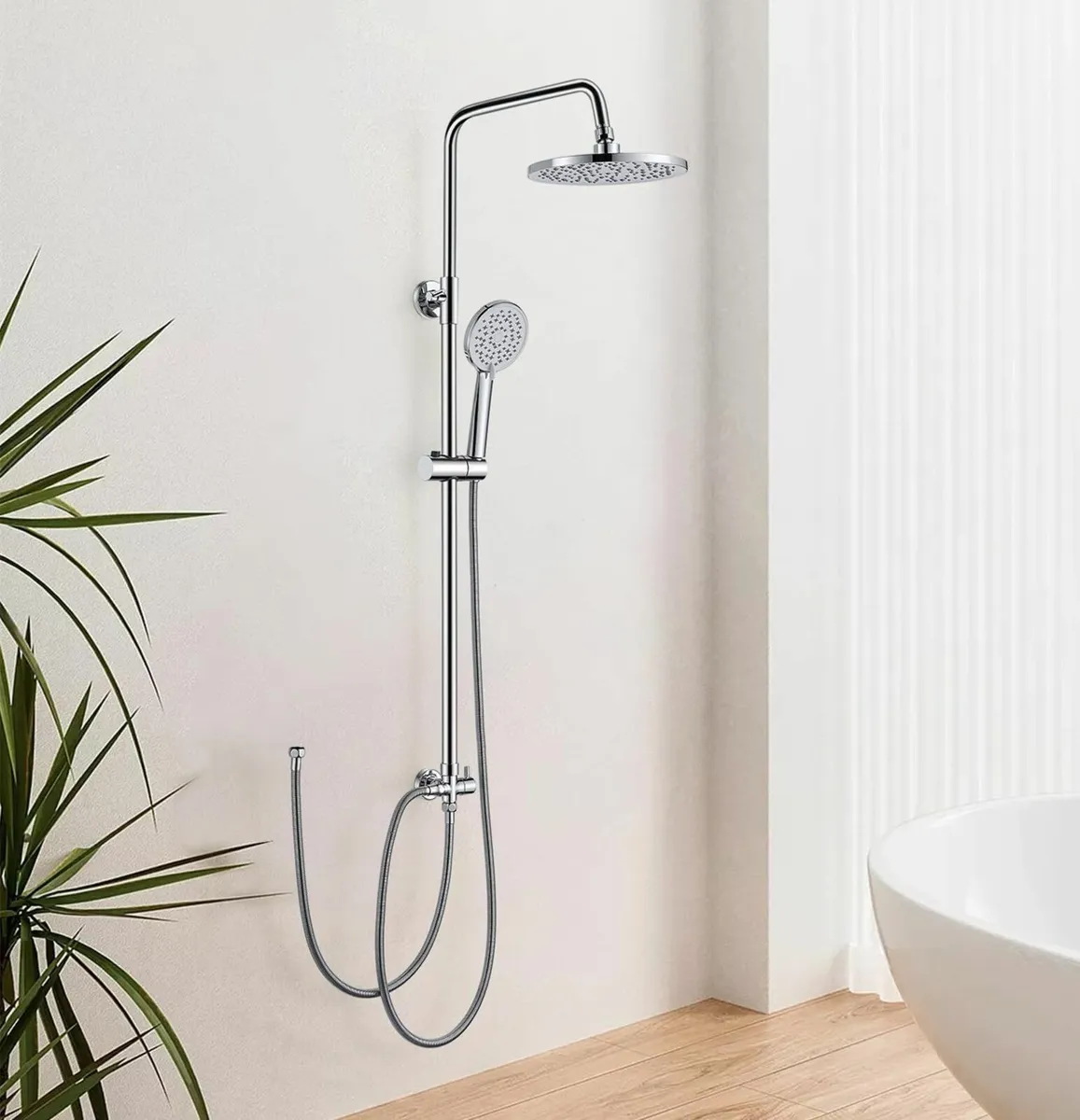 Shower Riser Rail Kit Stainless Steel and Head - Image 2