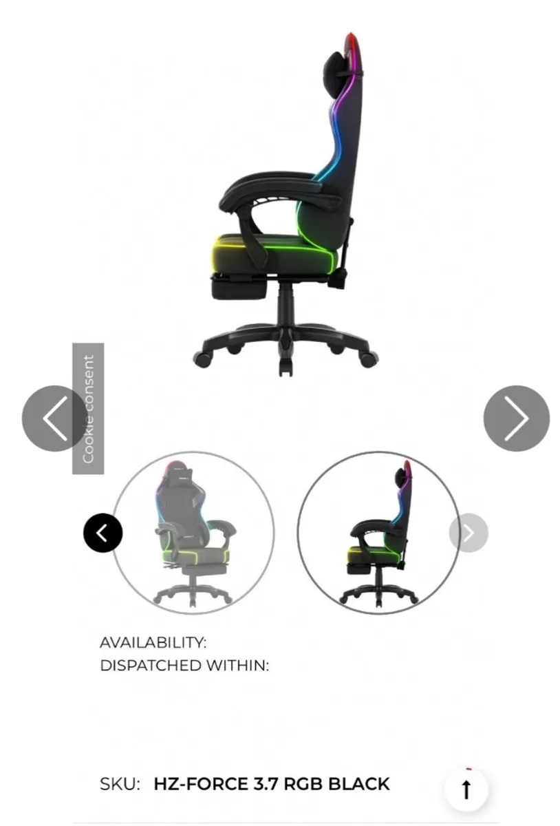 Huzaro Force 3.7 RGB Black Gaming chair - Image 1