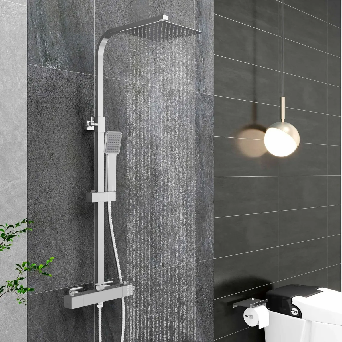 Thermostatic Shower Mixer Set - Exposed Square 8 - Image 1
