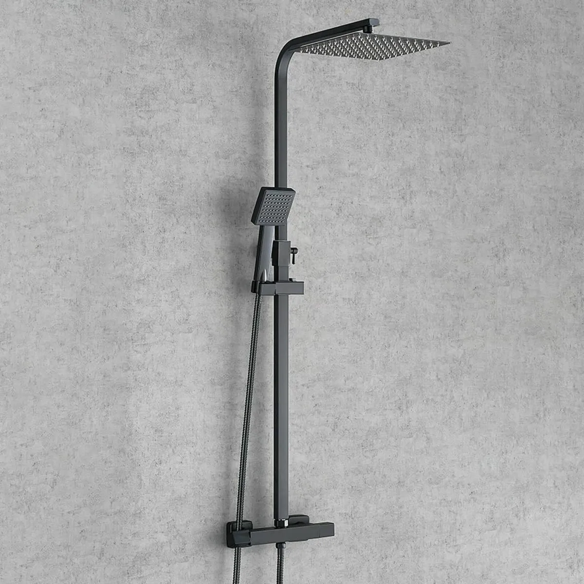 Rainfall Black Shower System with Thermostatic - Image 3