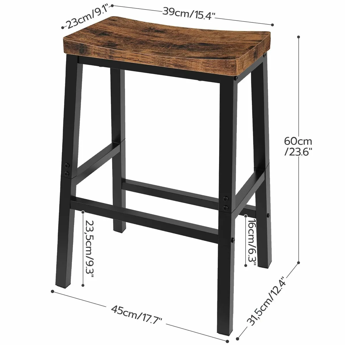 Bar Stools Set of 2 Kitchen Breakfast Height 60 - Image 3