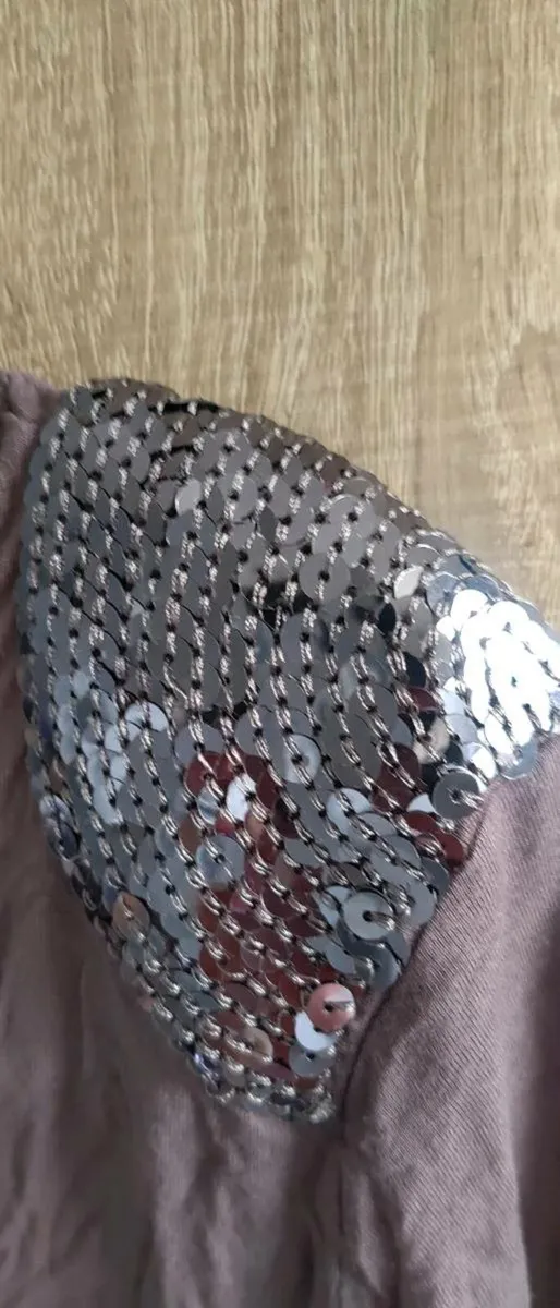 Grey Top with Sequins Fits 6/8/10 - Image 2