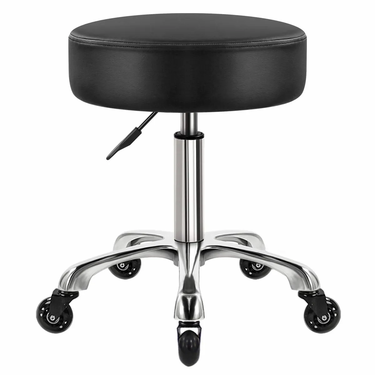 Heavy Duty Beauty Stool On Wheels Swivel Adjustabl - Image 1