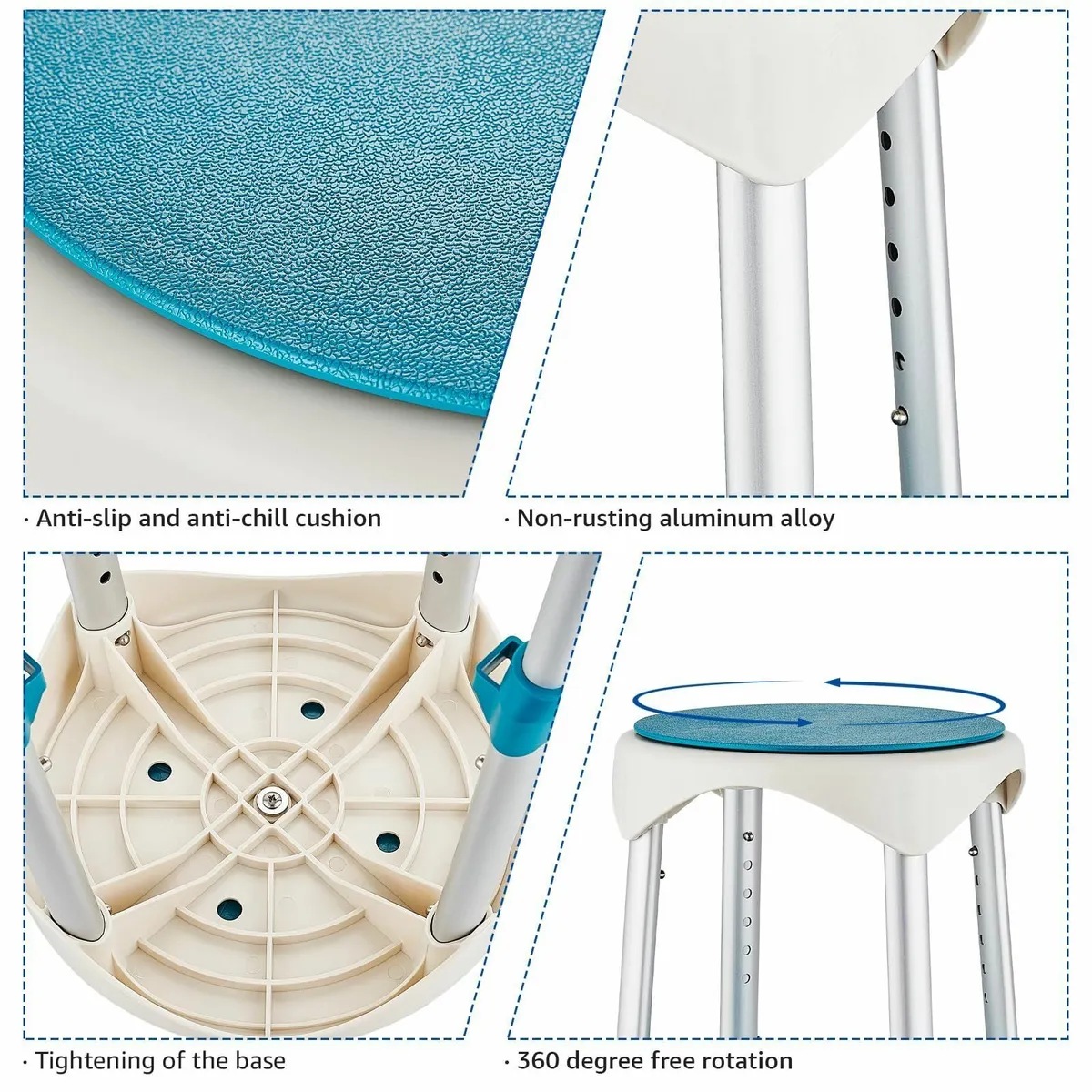 Shower Stool for Inside Upgrade Swivel Chair - Image 4