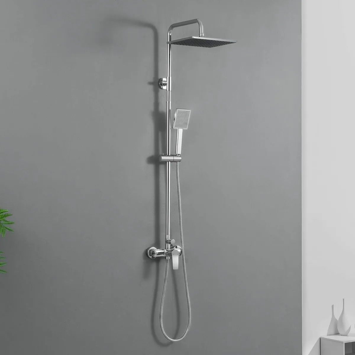 Shower Mixer Set with 10 Square Rainfall Head - Image 1