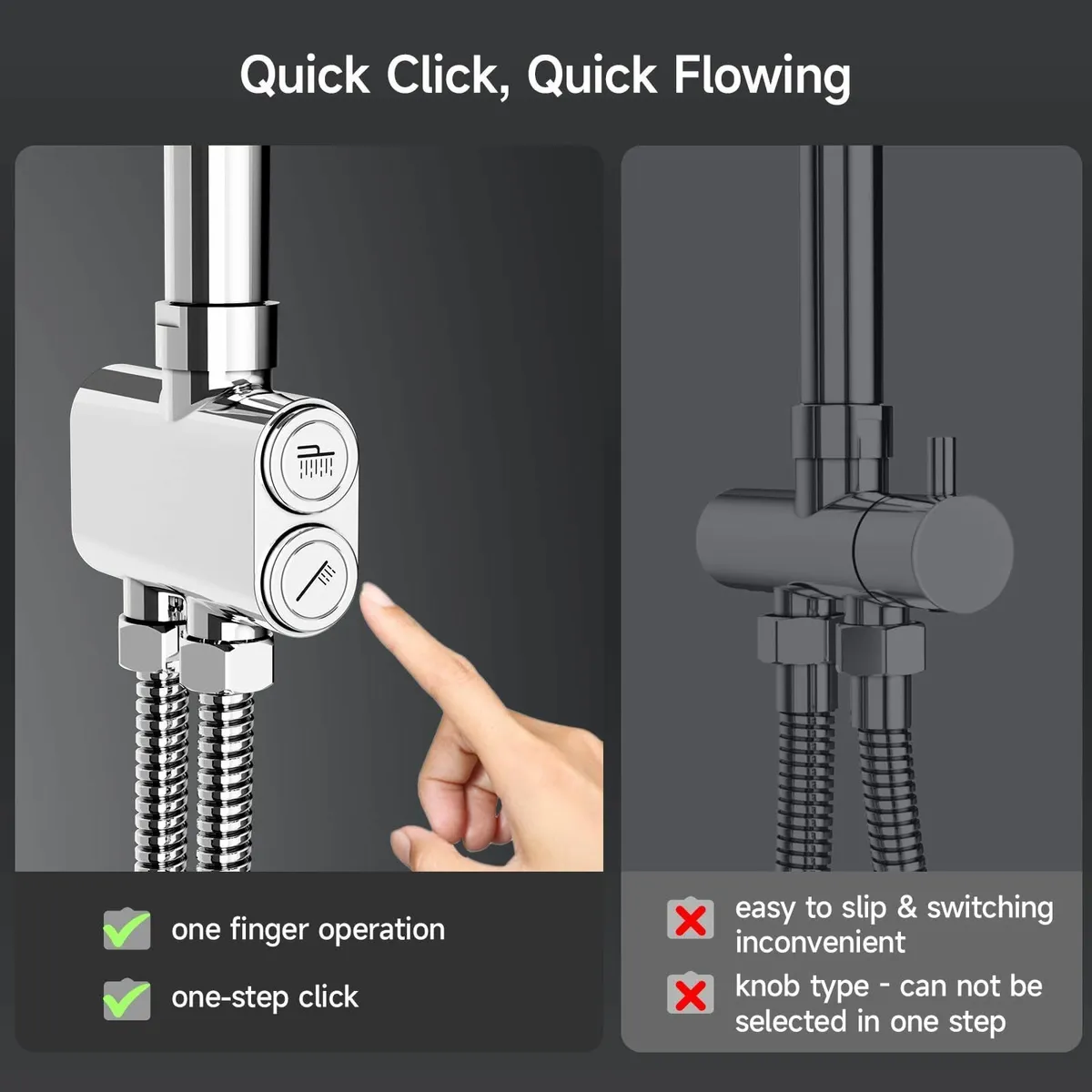 Shower Riser Rail Kit Chrome 10 Round Rainfall - Image 3