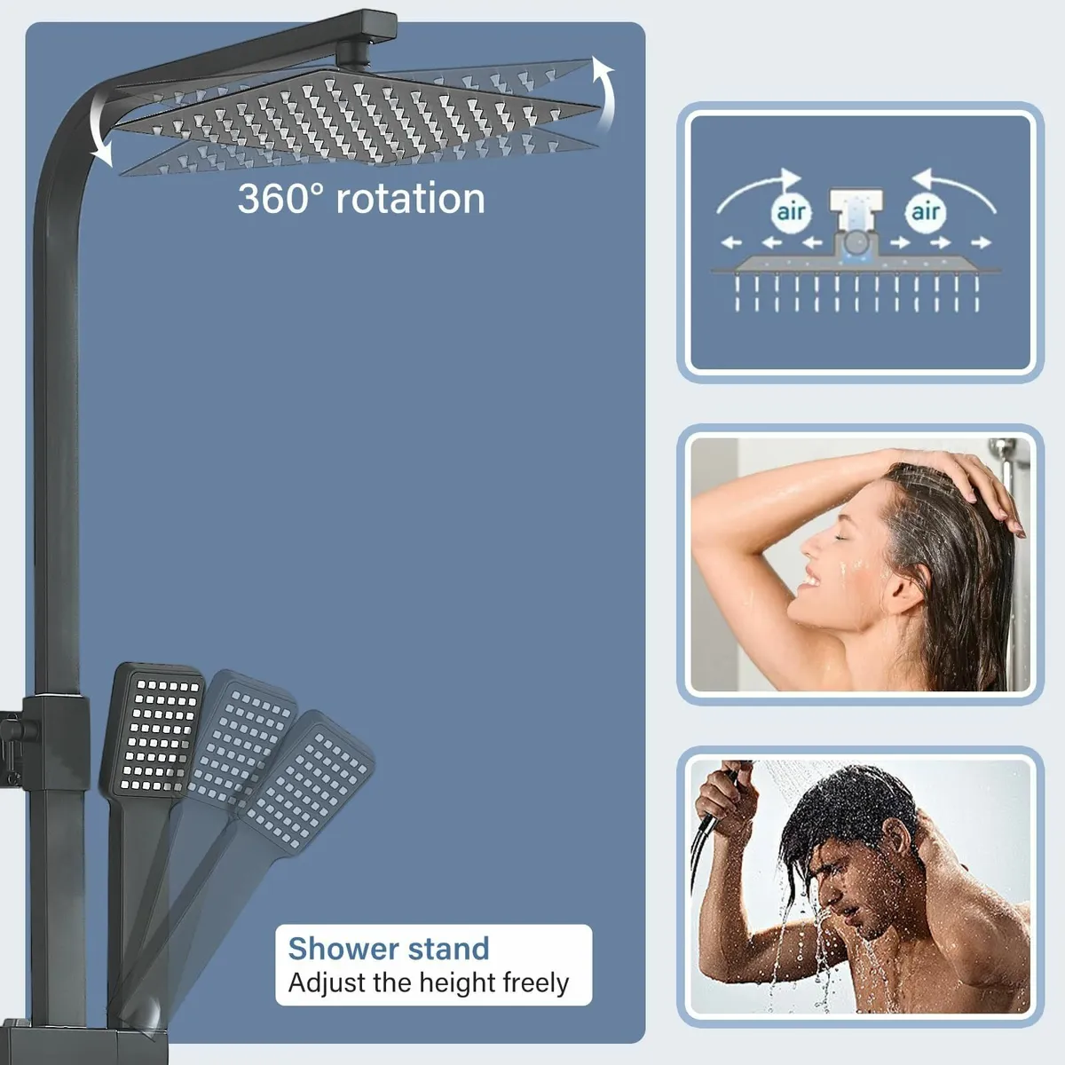 Bathroom Thermostatic Shower Mixer Set and with - Image 4