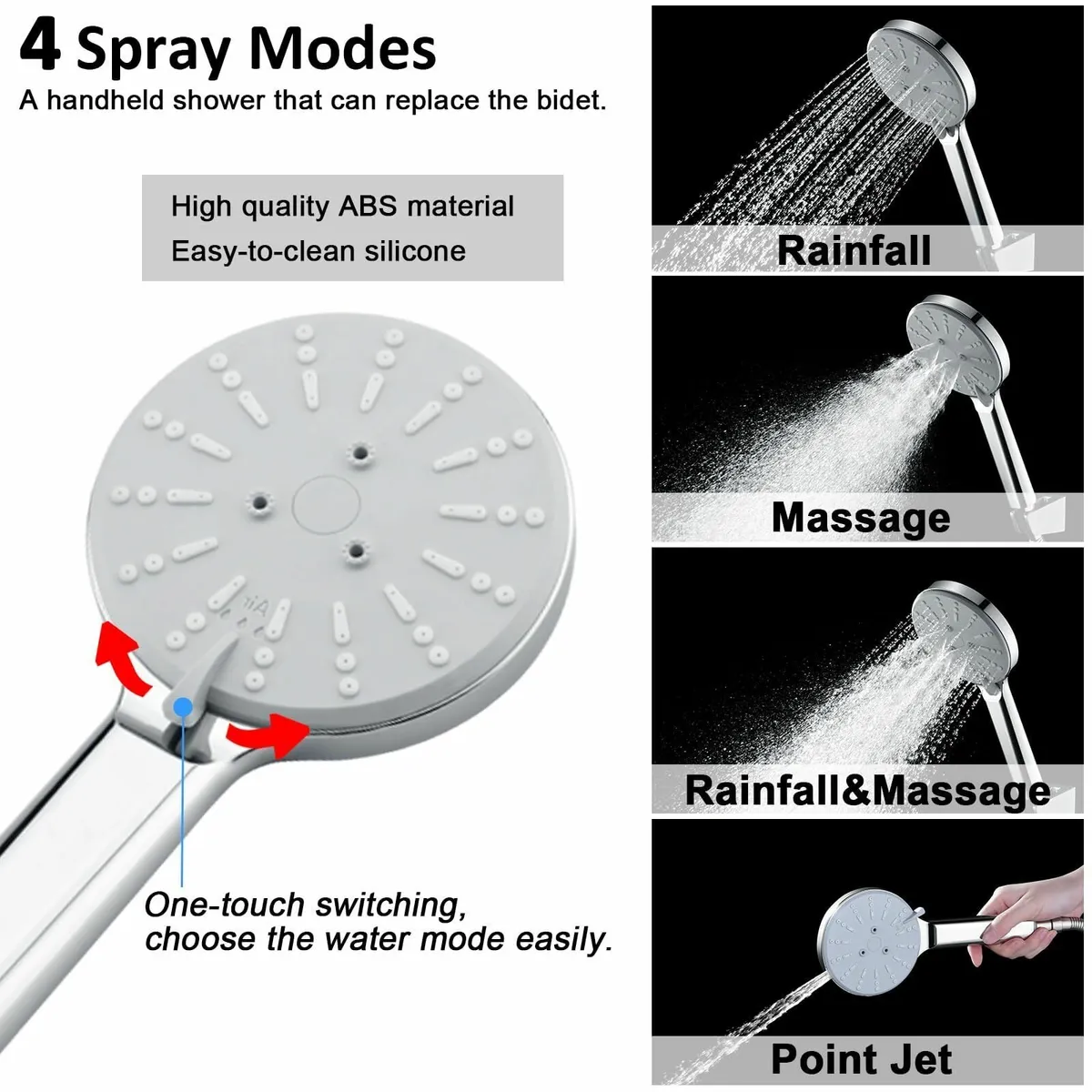 Shower Riser Rail Kit Stainless Steel 9” （23 cm） - Image 3