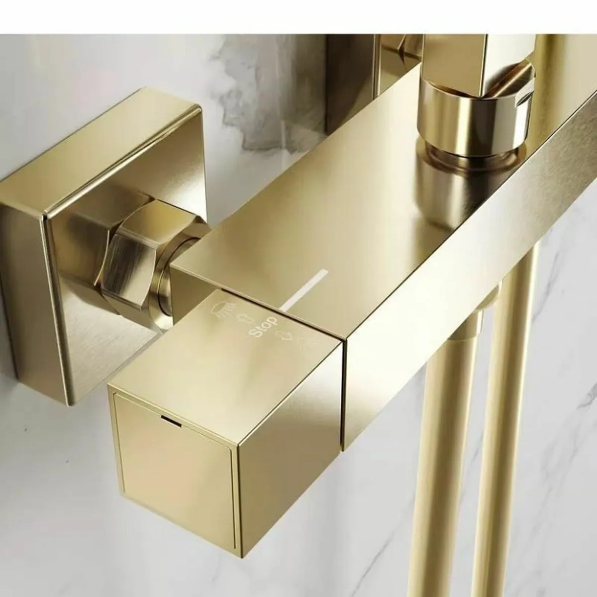 Lunar Brushed Brass Thermostatic Shower with - Image 4