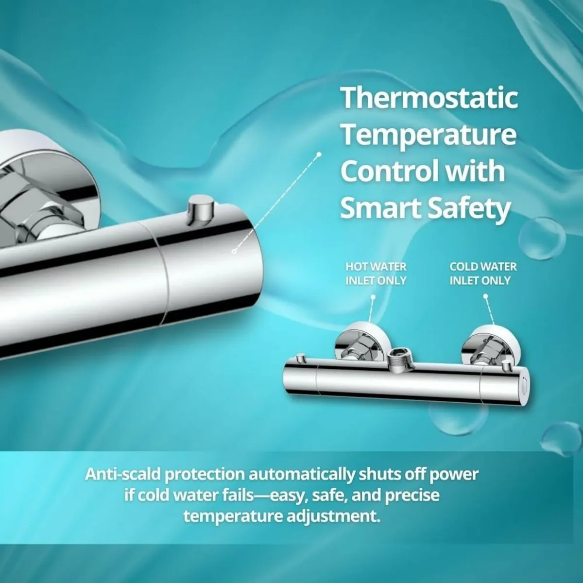 Dune T32 Chrome Thermostatic Shower Mixer Valve - Image 3